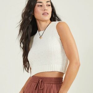 Altar'd State Cream Sleeveless Sweater
